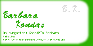 barbara kondas business card